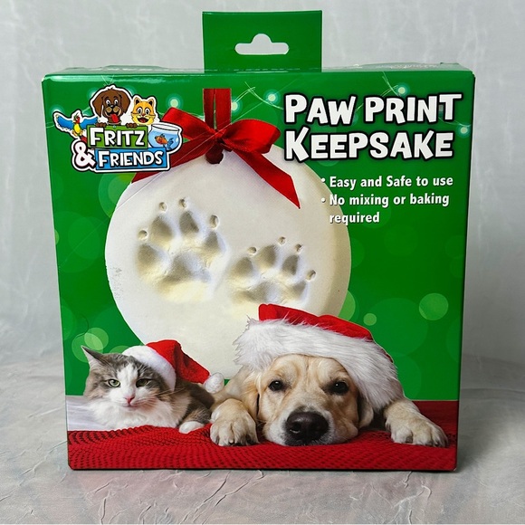 3/$20 💥 NIB Fritz & Friends Paw Print Keepsake Clay Pet Paw Mold Ornament Decor - Picture 4 of 4